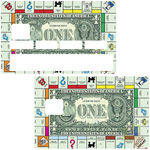 Le jeu des dollars - sticker pour carte bancaire, 2 formats de carte bancaire