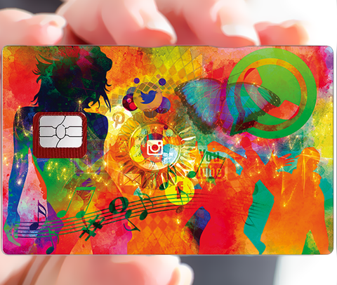 Music and LIve - sticker pour carte bancaire