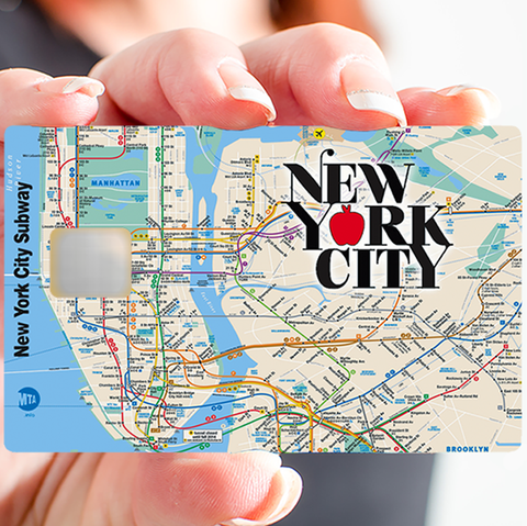 New York Metropolitan - sticker pour carte bancaire, 2 formats de carte bancaire disponibles