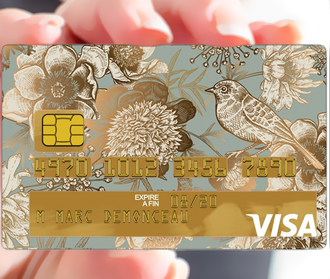 Goldener Vogel - Kreditkartenaufkleber, 2 Kreditkartenformate verfügbar 