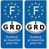 Presipauté de Groland « Groland, je mourrirai pour toi. » - Stickers pour plaque d'immatriculation, disponible pour AUTO et MOTO