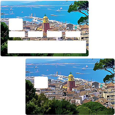 Saint tropez - sticker pour carte bancaire, 2 formats de carte bancaire disponibles