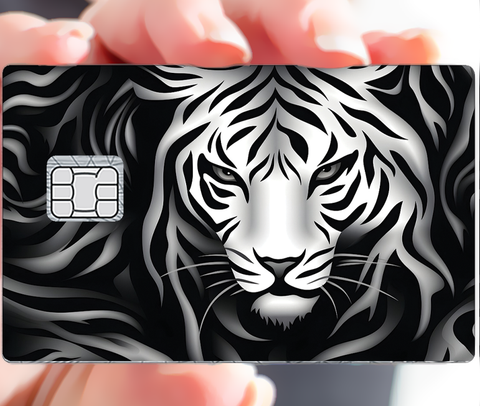 Tigre blanc - sticker pour carte bancaire, format US