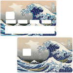 La Grande Vague de Kanagawa de Hokusai - sticker pour carte bancaire, 2 formats de carte bancaire disponibles