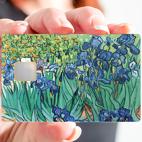 Les Iris de Van Gogh - sticker pour carte bancaire, 2 formats de carte bancaire disponibles