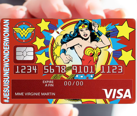 Je suis une WonderWoman - sticker pour carte bancaire