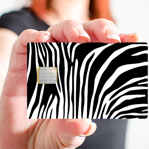 Zébre - sticker pour carte bancaire, 2 formats de carte bancaire disponibles