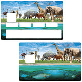 Terre des animaux - sticker pour carte bancaire, 2 formats de carte bancaire disponibles