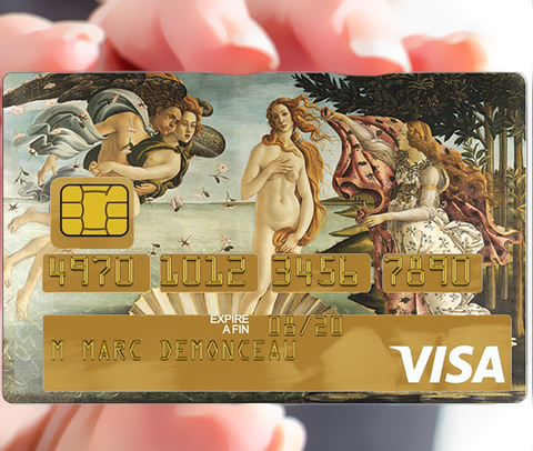 Botticelli, Die Geburt der Venus – Aufkleber für Bankkarte, 2 Bankkartenformate verfügbar