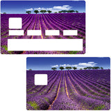 Champs de Lavande- sticker pour carte bancaire, 2 formats de carte bancaire disponibles