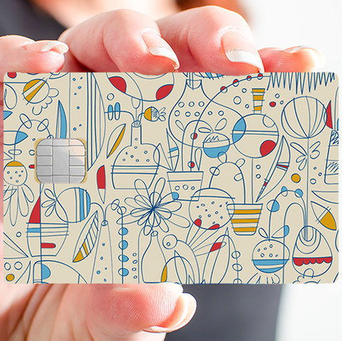 Cubisme- sticker pour carte bancaire, 2 formats de carte bancaire disponibles
