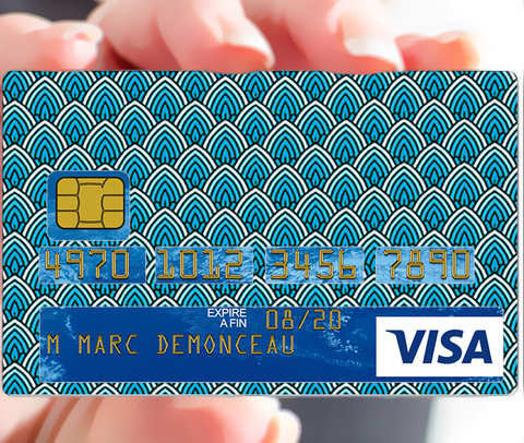 Blauer Kegel - Kreditkartenaufkleber, 2 Kreditkartenformate verfügbar