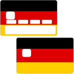 Drapeau Allemand- sticker pour carte bancaire, 2 formats de carte bancaire disponibles