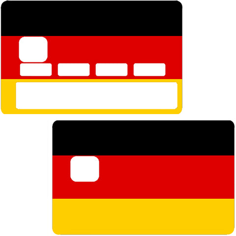 Drapeau Allemand- sticker pour carte bancaire, 2 formats de carte bancaire disponibles