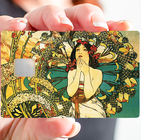 Frau, Art Deco- Kreditkartenaufkleber, 2 Kreditkartenformate erhältlich