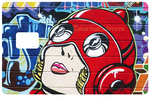Graffiti girl - sticker pour carte bancaire, format US