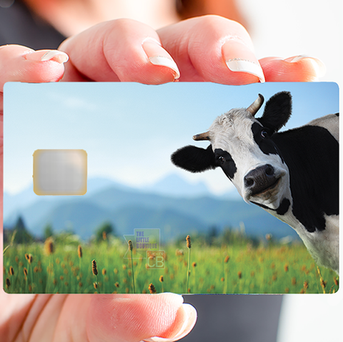 La Vache - sticker pour carte bancaire, 2 formats de carte bancaire disponibles