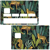 Leopards dans la jungle - sticker pour carte bancaire, 2 formats de carte bancaire disponibles