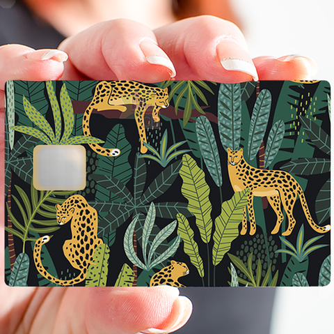 Leoparden im Dschungel - Kreditkartenaufkleber, 2 Kreditkartengrößen verfügbar