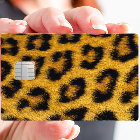 Leopard - sticker pour carte bancaire, 2 formats de carte bancaire disponibles