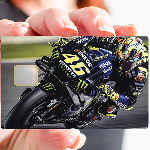 Moto grand prix - sticker pour carte bancaire, 2 formats de carte bancaire disponibles