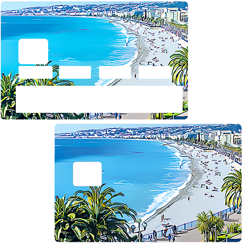 NICE, la baie des Anges - sticker pour carte bancaire, 2 formats de carte bancaire disponibles