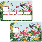 OISEAUX AU PARADIS - sticker pour carte bancaire, 2 formats de carte bancaire disponibles