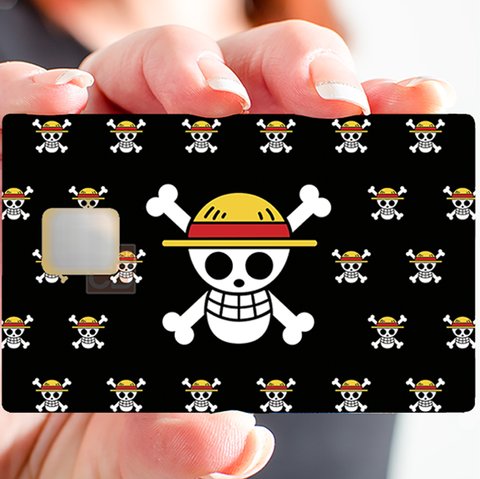 Totenkopf, Knochen und Hut - Kreditkartenaufkleber, 2 Kreditkartengrößen erhältlich