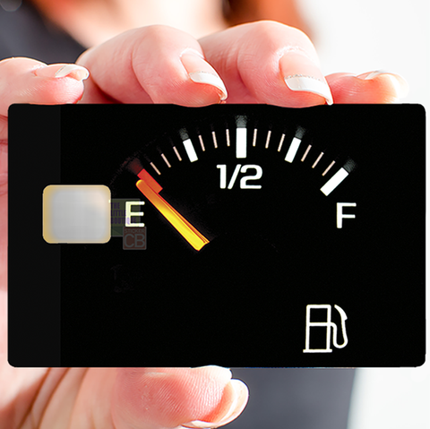EMPTY TANK - credit card sticker, 2 credit card formats available