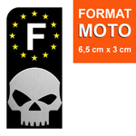 Sticker for EUROBAND MOTORCYCLE license plate - SKULL - blue or black