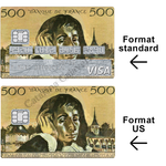 Carte quadricolors- sticker pour carte bancaire, 2 formats de carte bancaire disponibles