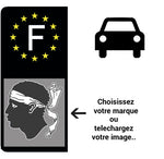 Personnalisez votre sticker pour plaque d'immatriculation AUTO EUROBAND- Fond Bleu ou Noir