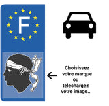 Personalize your AUTO EUROBAND license plate sticker - Blue or Black Background 