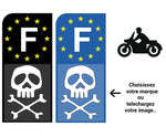 Personnalisez votre sticker pour plaque d'immatriculation MOTO EUROBAND- Bleu ou Noir