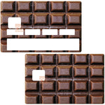 Tablette de chocolat - sticker pour carte bancaire, 2 formats de carte bancaire disponibles