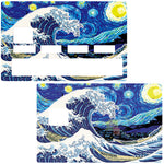 The Wave of Kanagawa Vs the starry night - credit card sticker, 2 credit card sizes available