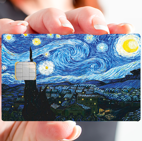 La Nuit étoilée de Van Gogh - sticker pour carte bancaire, 2 formats de carte bancaire disponibles