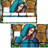 La vierge du vitrail - sticker pour carte bancaire, 2 formats de carte bancaire disponibles