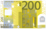 200 Euro - Kreditkartensticker, 2 Kreditkartenformate verfügbar
