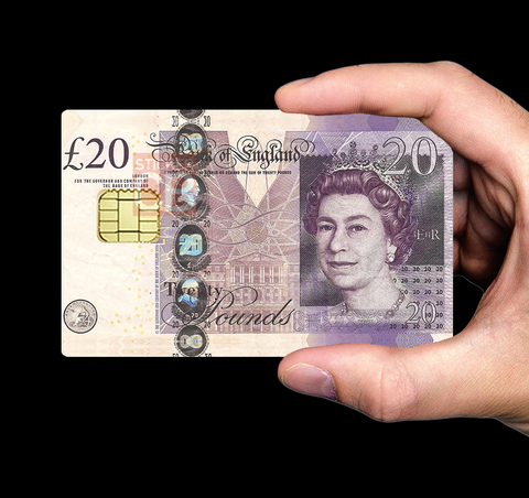 20 pounds £ - sticker pour carte bancaire