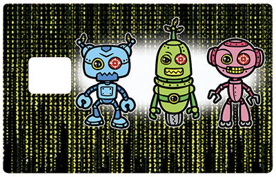 3 ROBOTS- sticker pour carte bancaire