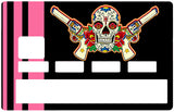 Catarina Calavera, la santa muorte, black & pink- sticker pour carte bancaire