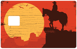 Cowboy bei Sonnenuntergang - Kreditkartenaufkleber, 2 Kreditkartengrößen erhältlich