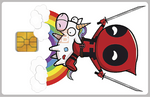 Tribute to Deadpool et sa licorne (fanart)- sticker pour carte bancaire