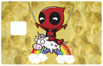 Hommage an Deadpool und sein Einhorn (Fanart) – Aufkleber für Bankkarte