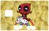Hommage an Deadpool und sein Einhorn (Fanart) – Aufkleber für Bankkarte