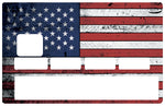Amerikanische Flagge verwendet - Kreditkartenaufkleber, 2 Kreditkartenformate verfügbar