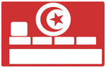 Drapeau de la Tunisie- sticker pour carte bancaire, 2 formats de carte bancaire disponibles