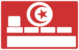 Drapeau de la Tunisie- sticker pour carte bancaire, 2 formats de carte bancaire disponibles