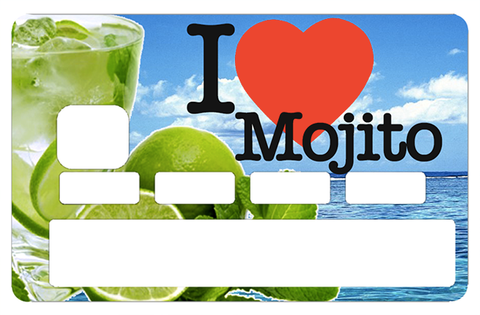 I love MOJITO- sticker pour carte bancaire
